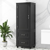 61.4" High Bathroom Storage Cabinet, Black