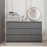 47.2" Bedroom Grey 6 Drawer Dresser