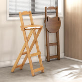 Folding Bamboo Bar Stools with Backrest