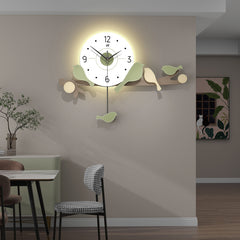 Cuckoo Wall Clock with Light and Pendulum