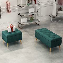 Velvet Storage Ottoman, Large Decorative End of Bed Bench