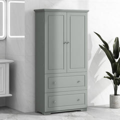 62.3" Wide Bathroom Storage Cabinet, Gray
