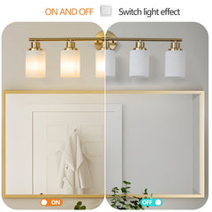 Modern 5 Light Vanity Lamp with Frosted Glass Shade