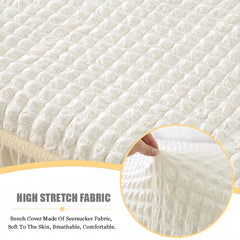 Stretch Seersucker Rectangular Ottoman Cover