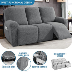 1/2/3 Seater Waterproof Stretch Jacquard Recliner Chair Covers