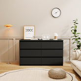 47.2" Bedroom Black 6 Drawer Chest