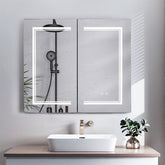 32 Inch Double Door LED Bathroom Mirror Cabinet