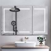 48 Inch 3 Door LED Bathroom Wall Cabinet with Mirror