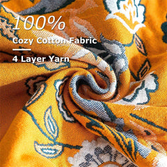 Soft Reversible Bohemian Cotton Throw Blanket
