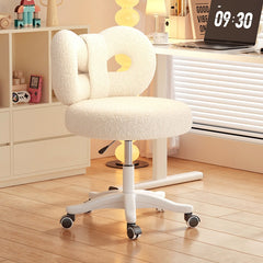 Modern Teddy Velvet Vanity Chair with Back for Teenage Girls