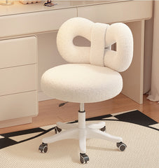 Modern Teddy Velvet Vanity Chair with Back for Teenage Girls