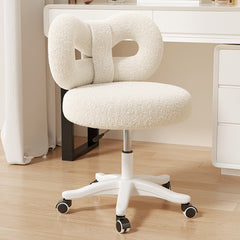 Modern Teddy Velvet Vanity Chair with Back for Teenage Girls