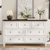 54" Farmhouse 7 Drawer Bedroom Dresser