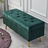 Velvet Storage Ottoman, Large Decorative End of Bed Bench