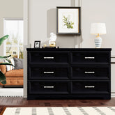 47.6" Modern Bedroom Chest of Drawers with 6 Drawer Dresser, Black