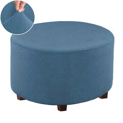 Round Jacquard Ottoman Slipcover