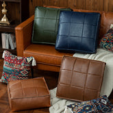 Square Leather Floor Cushion