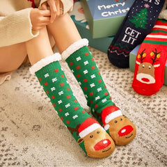 Extra-warm Fleece Indoor Christmas Slipper Socks for Women