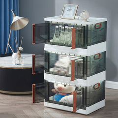 Large Capacity Folding Storage Bin with Lids-3 Packs, 13Gal