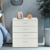 Modern 4-Drawer Wooden Bedside Table