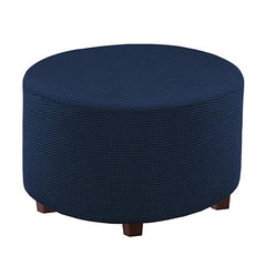 Round Jacquard Ottoman Slipcover