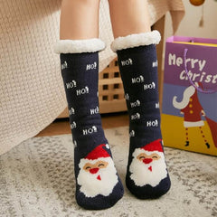 Extra-warm Fleece Indoor Christmas Slipper Socks for Women