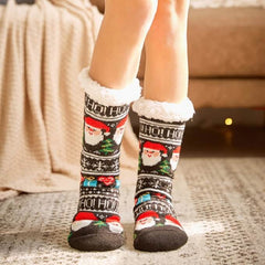 Extra-warm Fleece Indoor Christmas Slipper Socks for Women