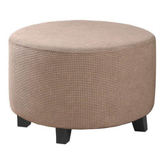 Round Jacquard Ottoman Slipcover