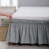 Ruffled Bed Skirt with Elastic Belt, 15-inches Drop