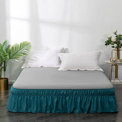 Ruffled Bed Skirt with Elastic Belt, 15-inches Drop