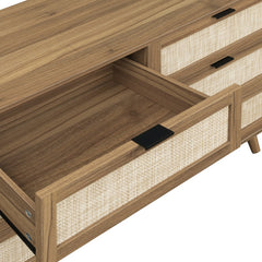 46.6" Modern 6 Drawer Wooden Chest of Drawers, Wood Color