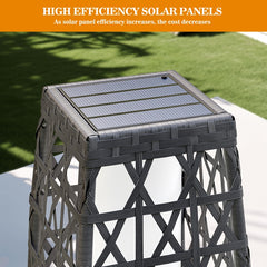 Outdoor Wicker Solar Floor Lamp