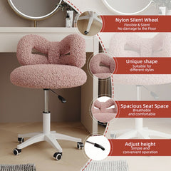 Modern Teddy Velvet Vanity Chair with Back