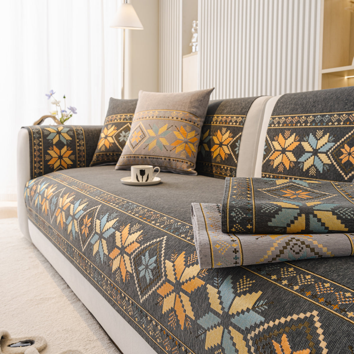 Boho Non-slip Chenille Couch Cover