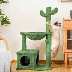 Cactus Cat Tree 40" Cat Tower with Large Hammock