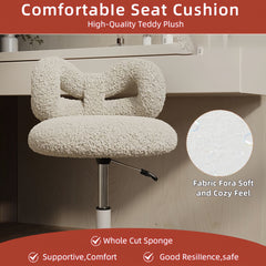 Modern Teddy Velvet Vanity Chair with Back