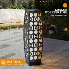 Outdoor Wicker Solar Floor Lamp