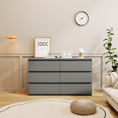 47.2" Bedroom Grey 6 Drawer Dresser