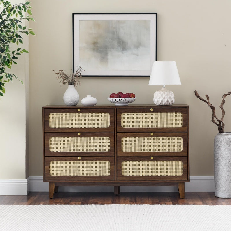 52" Rattan Chest of Drawers