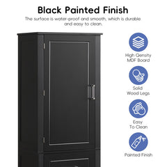 61.4" High Bathroom Storage Cabinet, Black