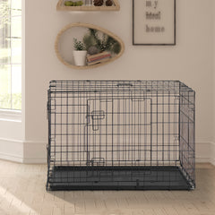 36" 42" Pet Kennel Cat Dog Folding Steel Crate Animal Playpen