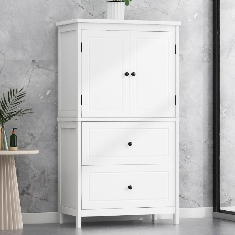 43.3" Adjustable Shelves Bathroom Storage Cabinet, White