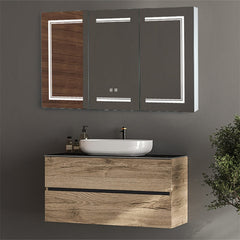 48 Inch 3 Door LED Bathroom Wall Cabinet with Mirror
