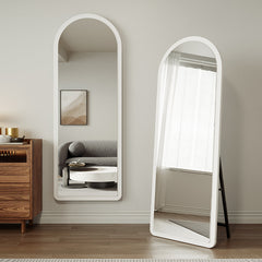Rustic Solid Wood Full Length Mirror with Stand