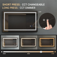 40 inch LED Bathroom Vanity Mirror Anti-Fog Wall Mirror +Dimmer Function