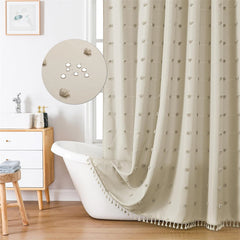 Waterproof Boho Shower Curtain with Hooks