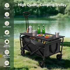 Outdoor Foldable Wagons Carts with Table Board