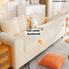 Bohemian Jacquard Sofa Cover, Anti-cat scratching All-season Couch Cover