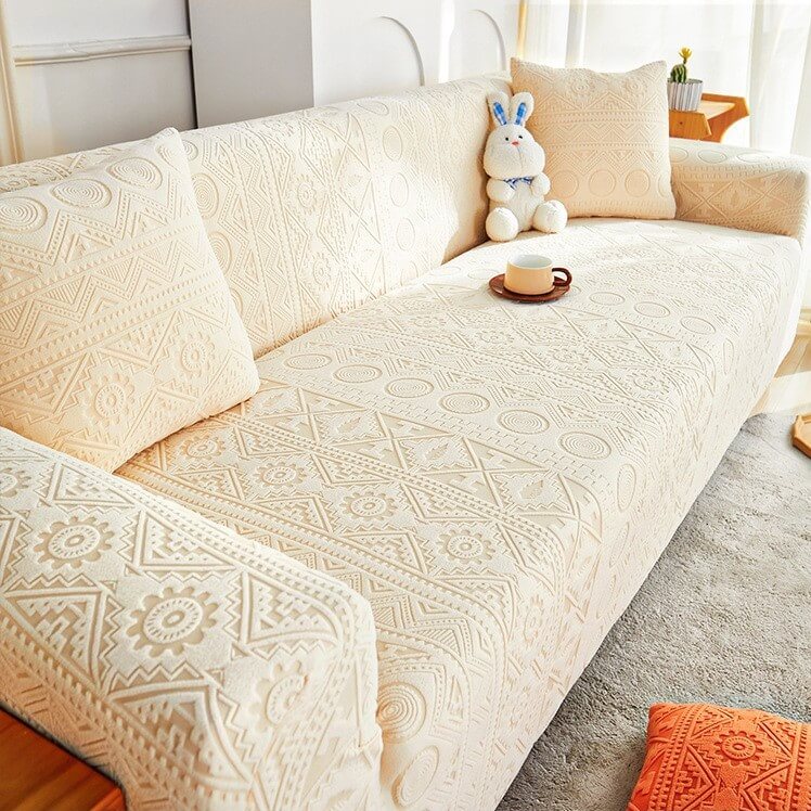 Bohemian Jacquard Sofa Cover, Anti-cat scratching All-season Couch Cover