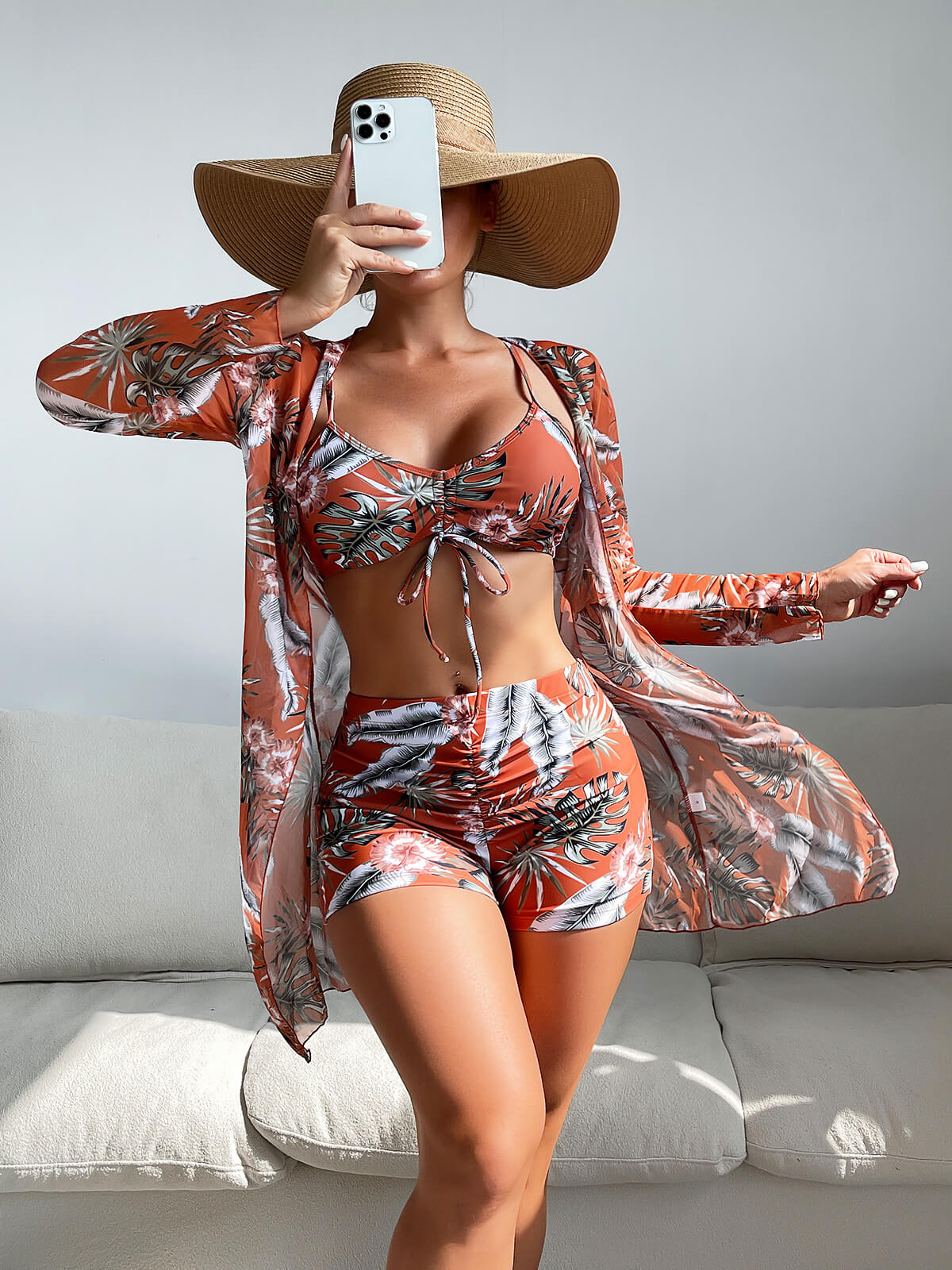 Geometric Bow Bikini Set & Swimsuit